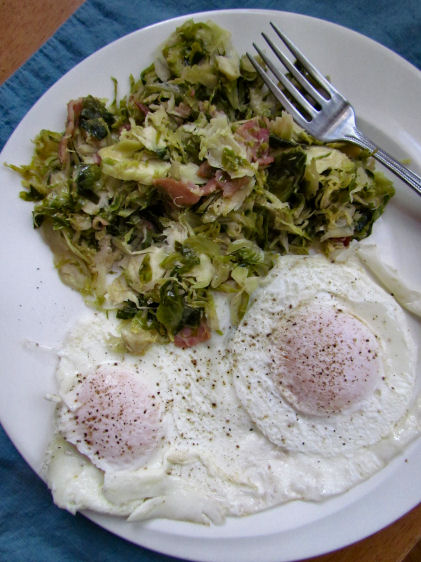 Shaved Brussels Sprouts for Breakfast