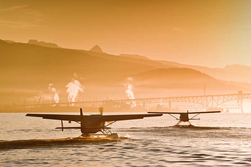 Seaplanes departing Vancouver, British Columbia, Canada.
