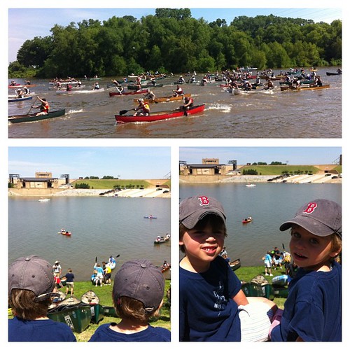 Enjoyed a fun mommy/sons morning on the Mississippi River. They loved the canoe & kayak race. Fun seeing @caseycockrum too!