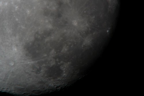 moon shot - handheld Lumix LX-3 over telescope eyepiece