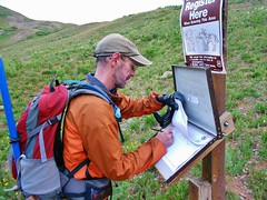 Signing Trail Register for Mt.Sneffels