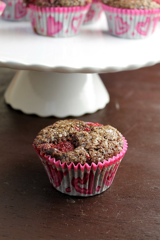 Double-Chocolate Raspberry Cupcake Muffin - vegan