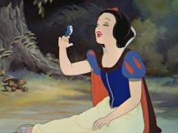 Snow White, looking like a normal woman.