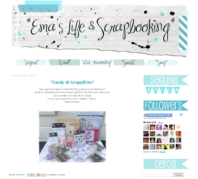 template personalizzato di Blogger, blog design, washi tape scrap-booking blog design
