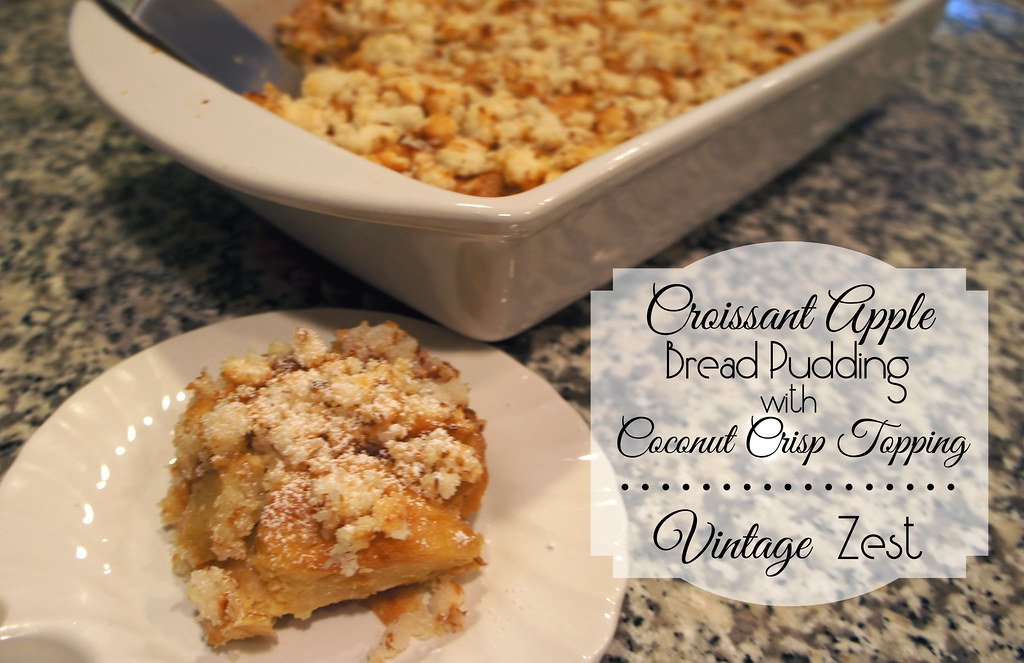 Croissant Apple Bread Pudding with Coconut Crisp Topping #shop 21