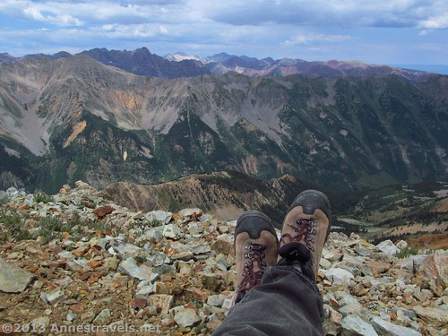 I may not have the camping equipment for backpacking…but I do like my hiking boots! (Enjoying the view in Electric Pass.)