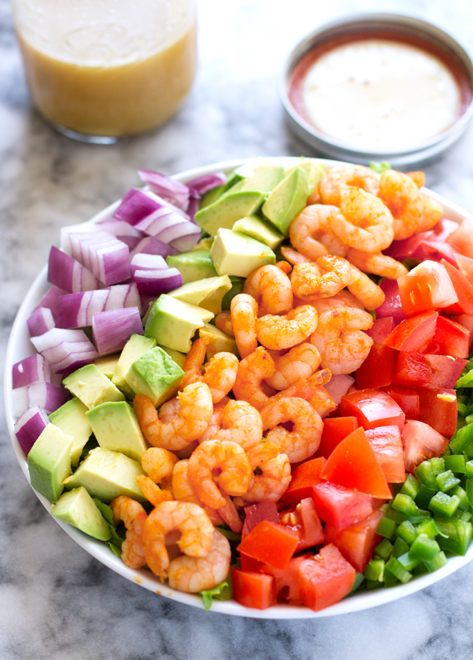 Avocado Shrimp Salad with Cumin Lime Dressing - a refreshing salad with the most delicious dressing! #limedressing #shrimp #salad #shrimpsalad | littlespicejar.com