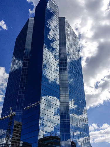 All glass, clouds and sky watching changes at Sheppard and Yonge - #206/365 by PJMixer