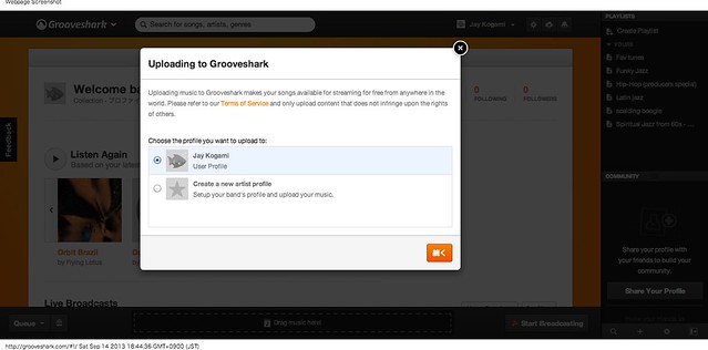 Grooveshark upload
