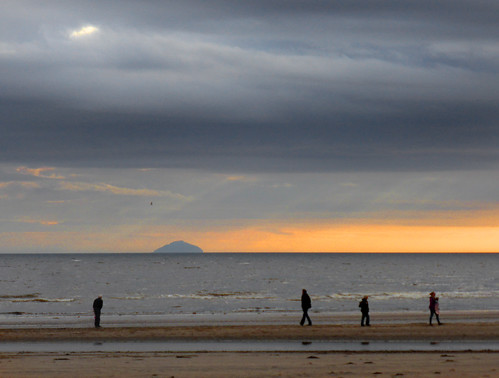 Ailsa Craig Sunset from Troon Beach by g crawford
