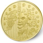 2014 France European Space Agency coin reverse