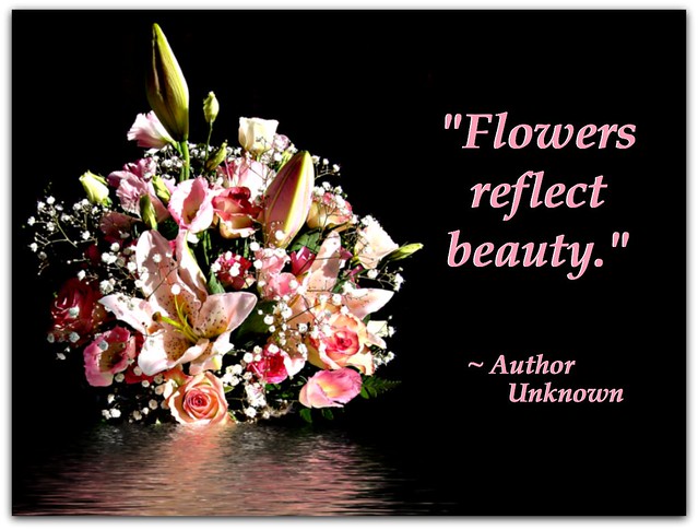 "Flowers reflect beauty."