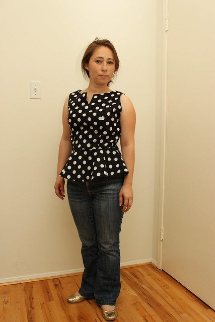 Simplicity 1650 polka dot blouse_01