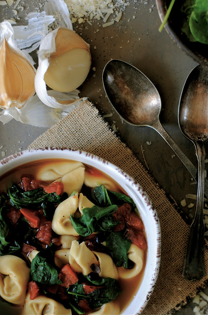 Tortellini, Spinach, and Black Bean Soup