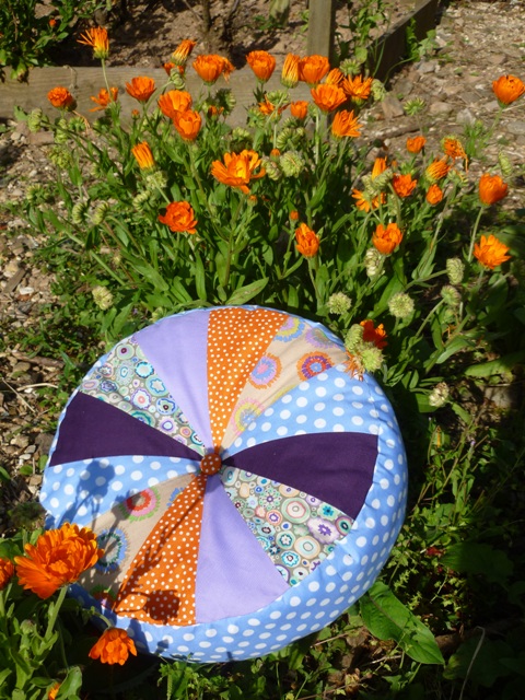 Mr second sprocket pillow from tutorial by Cluck Cluck Sew.