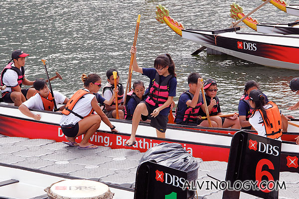 This group has just finished dragon boating 