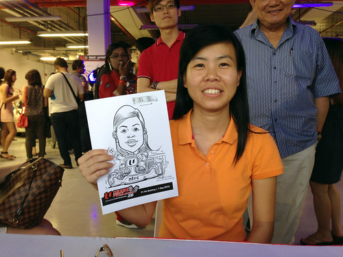 caricature live sketching for NTUC U Grand Prix Experience 2013 - 26