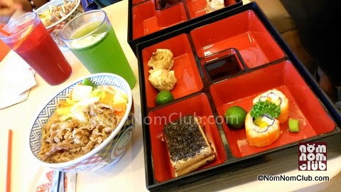 Yoshinoya Maki-Siomai-dessert sampler platter