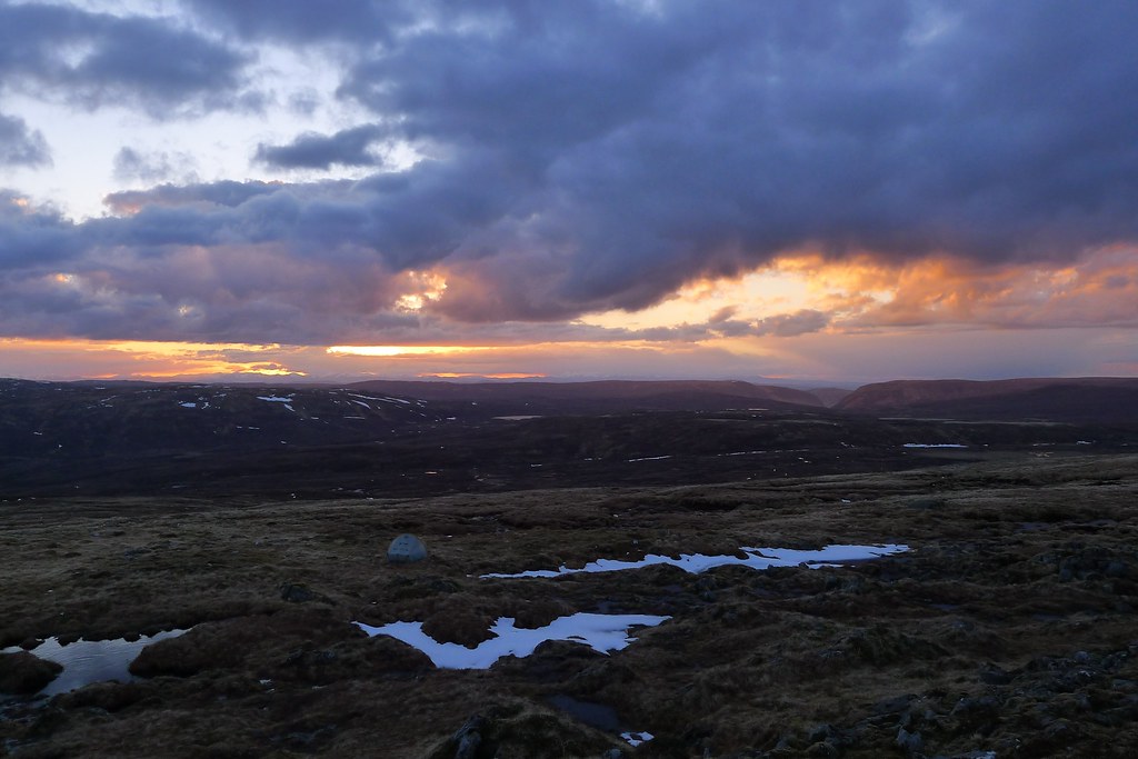 Over the Monadhliath at Sunset