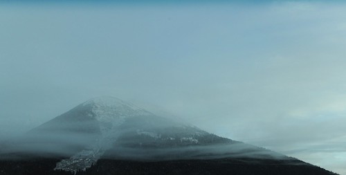 Natural snow chute, avalanche area, misty mountain, near Girdwood, Turnagain Arm, Southcentral Alaska, USA by Wonderlane