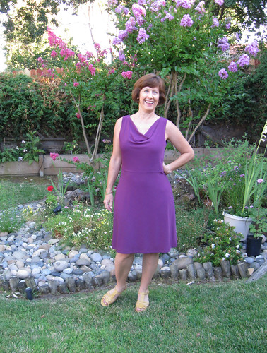 Vogue 1351 Purple knit dress front