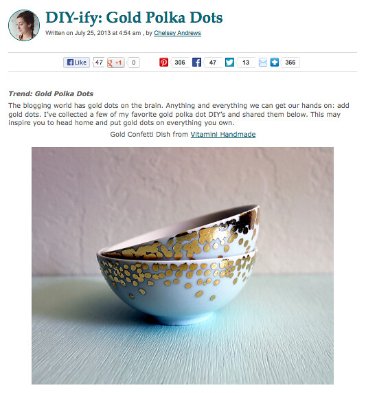Spotty Gold DIY projects