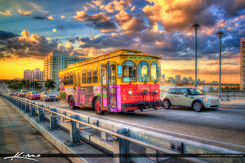 HDR Photography Trolly Fort Lauderdale Bus Ride by Captain Kimo