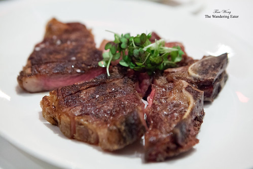Grilled T-Bone steak with chimichurri sauce