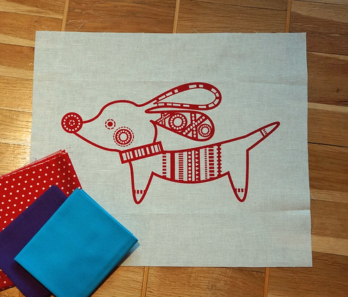 Red-dog-cushion-fabric