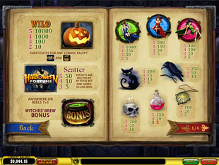 free Halloween Fortune slot payout