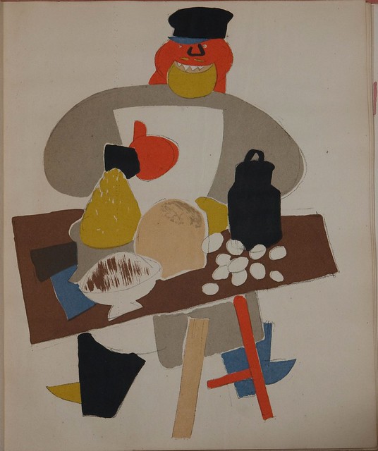 Russian placards, 1917-1922 (Vladimir Lebedev) - A marauder at a stall with wares (the struggle against sale in the streets)