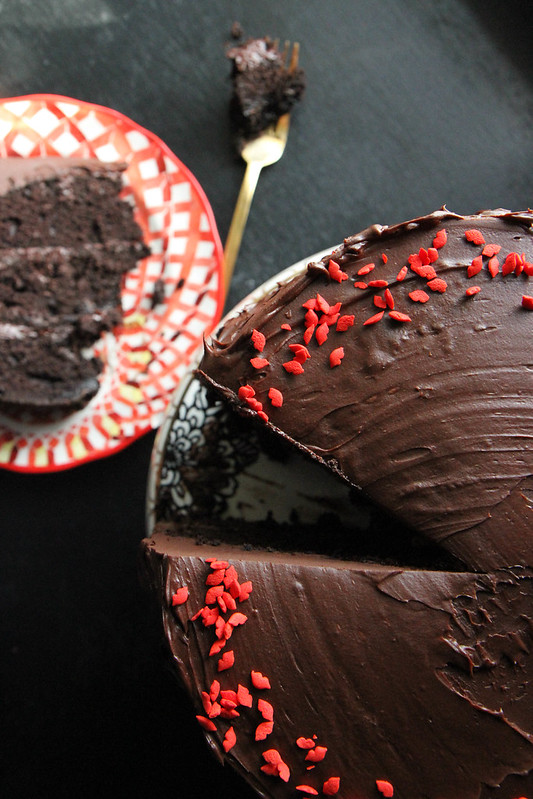 Spicy Chocolate Cake with Jalapeno Fudge Frosting