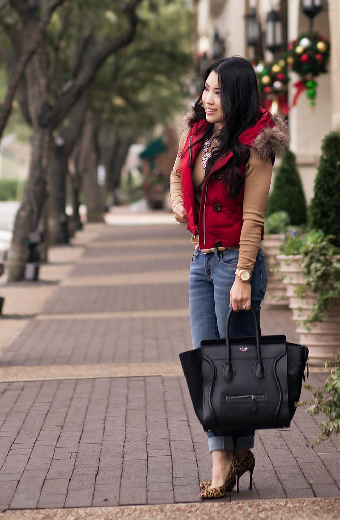 cute & little blog | red puffer hooded vest
