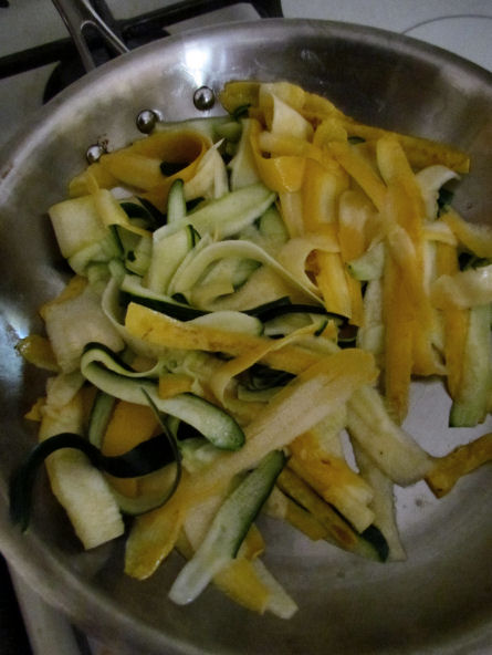Cooking Zucchini and Yellow Squash Noodles