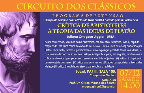 Circuito dos Clássicos : Crítica de Aristóteles à Teoria das Ideias de Platão by projetoex-votosdobrasil