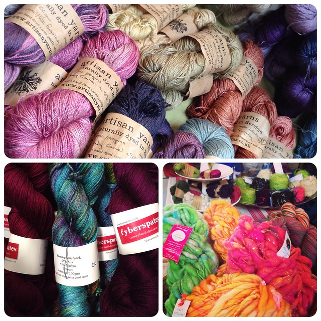 A very small sample of the yarns I fondled at Unravel 2014
