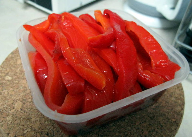 Freshly roasted bell pepper