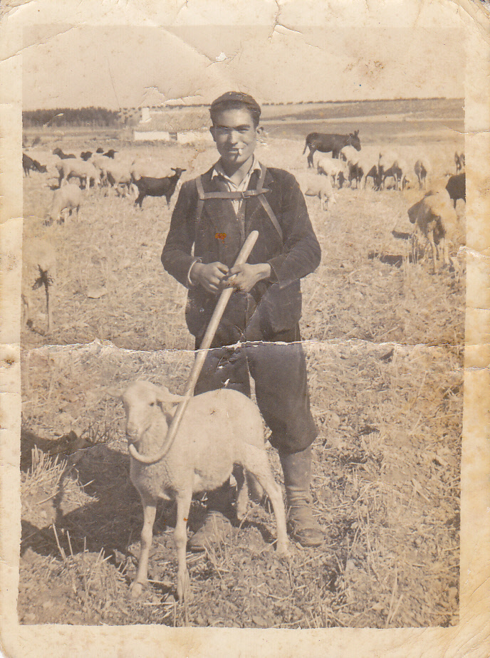Pastor de La Mancha en los años 50. Autor, Isidro Alcázar