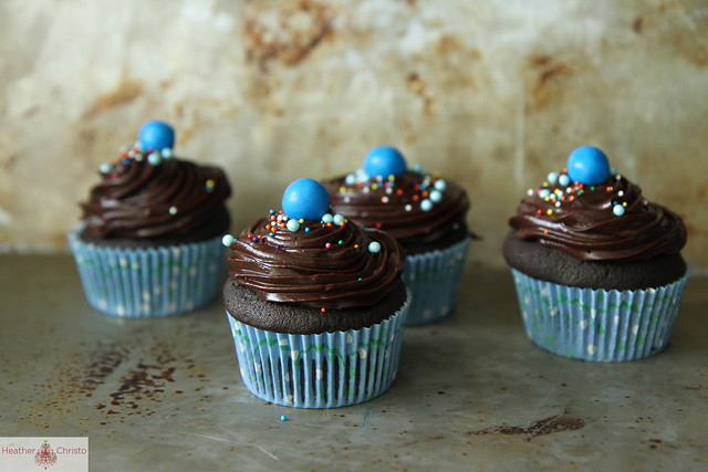 Triple Chocolate Surprise Cupcakes