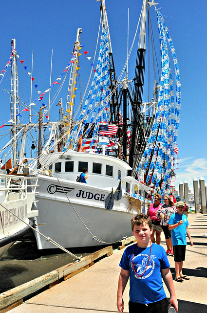 Jonah in front of the boat