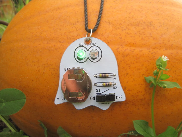 Ghost PCB on a pumpkin