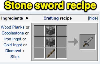 Stone sword recipe