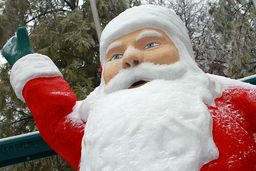 Santa in the snow
