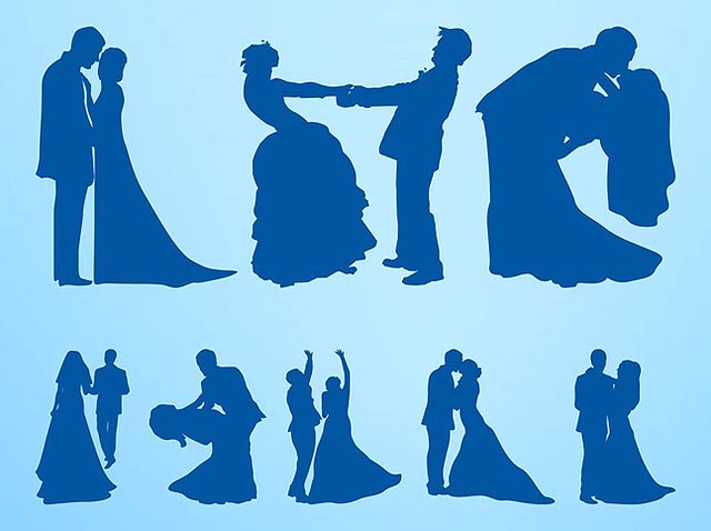 Marriage Silhouettes Setfresh best free vector packs kits