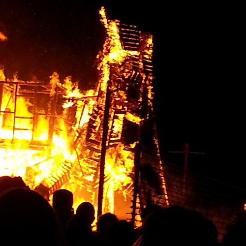 The burning effigy at Flipside 2013 Bandersnatch.