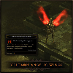 Diablo III for PS3: Crimson Angelic Wings (exclusive PlayStation item)