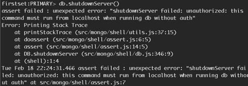 mongod shutdown error