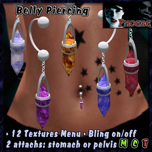 [10L OFFER!] *P* Quarz Belly Piercing - 12 Textures -Bling on-off-