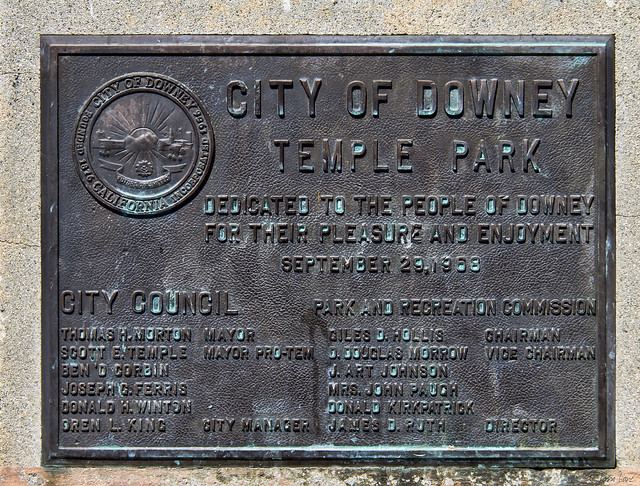Temple Park plaque