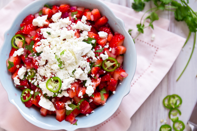 Spicy Strawberry and Goat Cheese Salsa